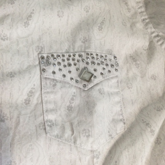 Panhandler cotton bling pearl snap women’s shirt L - Picture 3 of 8